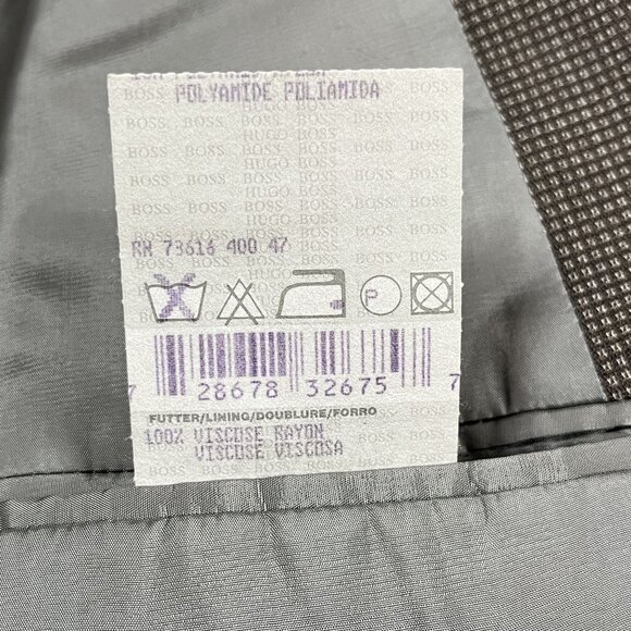 Hugo Boss Einstein 85% Wool Check 3 Button Gray Sports Coat Blazer Size 42R - Picture 6 of 9